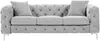 Vente-unique - EDWINA Sofa SamtStoff Grau - B 91 cm x H 76 cm x L 220 cm Bild 2