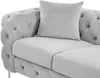Vente-unique - EDWINA Sofa SamtStoff Grau - B 91 cm x H 76 cm x L 220 cm Bild 4