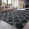 LuxusKollektion Hochflor-Teppich Teppich Hochflor 240x300 Dunkles Karograu 240 x 300 cm (Rechteckig) Bild 5