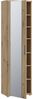 Forte NET106 Schuhschrank 50, schmaler Flurschrank mit 6 Einlegeböden und Spiegelfront, Flur, Diele, Holzwerkstoff, Artisan Eiche Holzdekor, 50,2 cm breit x 179,1 cm hoch x 34,8 cm tief Bild 5