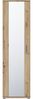 Forte NET106 Schuhschrank 50, schmaler Flurschrank mit 6 Einlegeböden und Spiegelfront, Flur, Diele, Holzwerkstoff, Artisan Eiche Holzdekor, 50,2 cm breit x 179,1 cm hoch x 34,8 cm tief Bild 2