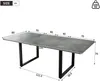 Merax Ausziehbarer Esstisch mit 3 Längen, 140/180/220*80 cm, geeignet für 6-10 Personen, rechte Form, Metallbeine, grau Bild 3