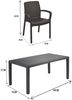 Dmora Outdoor-Loungeset Sover, Outdoor- und Indoor-Loungeset, Fester rechteckiger Tisch mit 4 stapelbaren Stühlen, Made in Italy, Anthrazit Bild 3