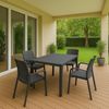Dmora Outdoor-Loungeset Sover, Outdoor- und Indoor-Loungeset, Fester rechteckiger Tisch mit 4 stapelbaren Stühlen, Made in Italy, Anthrazit Bild 2