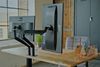 KAWOLA Schreibtisch LORA mit Monitorhalterung elektrisch höhenverstellbarer Schreibtisch 160x85cm mit Baumkante massiv Bild 5