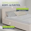 Juskys Polsterbett Salerno 180 x 200 cm – Cord Beige, modernes Bett mit Kopf- & Fußteil, stabilem Holz- & Metallrahmen, Lattenrost, 500 kg Tragkraft Bild 5