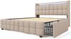 Polsterbett 160x200 cm mit 4 Schubladen, integriertem Kopfteil (Steckdosen & USB) und LED-Beleuchtung, Beige Bild 5