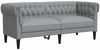 vidaXL Chesterfield-Sofa 2-Sitzer Hellgrau Stoff 372547 Bild 2