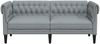 vidaXL Chesterfield-Sofa 2-Sitzer Hellgrau Stoff 372547 Bild 4