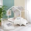 roba Hausbett 70 x 140 cm + Lattenrost + Matratze safe asleep® - Bodentiefes Kinderbett nach Montessori Prinzip - Erweiterbar mit Hausbettbezug - Holz weiß lackiert Bild 3