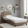 Einzelbettgestell Design für Erwachsene ohne Matratze Cappuccino-Braun 90x200 cm Kunstleder d4240e Bild 2