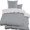 KH-Haushaltshandel Bettwäsche 4-tlg. SATIN Wende Bettwäsche 2x(135x200+80x80cm), uni, Satin, 4 teilig, eine Seite grau, die andere silbergrau, einfarbig, 100% Baumwolle Bild 2