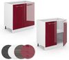 Spülenunterschrank Fame-Line Bordeaux Hochglanz 80 cm mit Regal, ohne Arbeitsplatte Vicco Bild 5