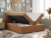 Boxspringbett mit 2 Bettkästen, Matratze und Topper, Polsterbett - ALLY - 180x200cm - Orange Stoff - H4 Bild 2