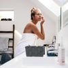 Relaxdays 4 x Aufbewahrungskorb mit Deckel grau Bild 3