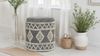 Hocker Boho Wolle Grau-Creme Ø40x45cm mit Stauraum & abnehmbarem Deckel Bild 2