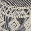 Hocker Boho Wolle Grau-Creme Ø40x45cm mit Stauraum & abnehmbarem Deckel Bild 5