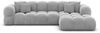 Samtstoff Ecksofa Monteverde L Form - Samtstoff - hellgrau - Rechts Bild 3