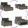 vidaXL Gartensofa mit Kissen 2-Sitzer Grau Poly Rattan & Akazienholz 365142 Bild 5
