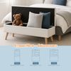 Relaxdays Sitzbank mit Stauraum Leinenoptik Bild 2