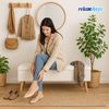 Relaxdays Sitzbank mit Stauraum Leinenoptik Bild 3
