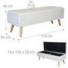 Relaxdays Sitzbank mit Stauraum Leinenoptik Bild 4