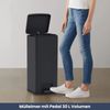 Mülleimer mit Fußpedal 30L Stahl - Inneneimer, ABS | Tretmülleimer Küche Abfalleimer mit Deckel Müllbehälter Kücheneimer Treteimer, Schwarz Bild 2