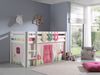 Spielbett Pino mit Textilset Vorhang und 3 Taschen "Spring", Kiefer massiv weiß lackiert Bild 2