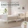 Komfortbett 90x200 Seniorenbett Höhenverstellbar Holzbett Einzelbett Weiß Hohes Bett Bettgestell Bild 5