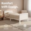 Komfortbett 90x200 Seniorenbett Höhenverstellbar Holzbett Einzelbett Weiß Hohes Bett Bettgestell Bild 4