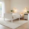 Komfortbett 90x200 Seniorenbett Höhenverstellbar Holzbett Einzelbett Weiß Hohes Bett Bettgestell Bild 2