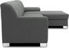 DOMO. collection Ecksofa Capri, Sofa in L-Form mit Schlaffunktion und Füßen aus Chrom, Schlafsofa, Eckcouch, Polsterecke, Couch 239 x 152 x 75 cm (BxTxH), grau Bild 4