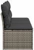 vidaXL Gartensofa mit Kissen 3-Sitzer Grau Poly Rattan 366139 Bild 5