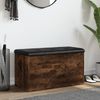 Sitzbank mit Stauraum, Holzwerkstoff, Räuchereichen Optik, 82 x 42 x 45 cm Bild 3
