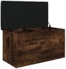 Sitzbank mit Stauraum, Holzwerkstoff, Räuchereichen Optik, 82 x 42 x 45 cm Bild 4