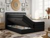 Boxspringbett mit Kopfteil und Topper, Polsterbett - LUKA-KING - 200x200cm - Schwarz Kunstleder - H4 Bild 2