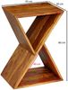Beistelltisch X-Form 43 x 60 x 30 cm Sheesham Massivholz Anstelltisch, Tisch Wohnzimmer Massiv, Kleiner Wohnzimmertisch Echtholz, Sofatisch mit Ablagen Bild 4