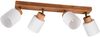 LED Deckenstrahler 4 flammig Korpus Holz & Glasschirme Weiß, Breite 60cm Bild 2
