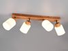 LED Deckenstrahler 4 flammig Korpus Holz & Glasschirme Weiß, Breite 60cm Bild 3