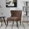 LVHOM Polsterstuhl mit Microsuede-Bezug, Esszimmerstühle mit Knopfheftung, ohne Armlehnen, Massivholz Beine, Für Wohnzimmer, Büro & Schlafzimmer, Braun Bild 2