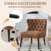 LVHOM Polsterstuhl mit Microsuede-Bezug, Esszimmerstühle mit Knopfheftung, ohne Armlehnen, Massivholz Beine, Für Wohnzimmer, Büro & Schlafzimmer, Braun Bild 5