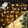 KESSER® LED Lichterkette inkl. Fernbedienung mit 8 Modi & Timer, Lichtervorhang mit mini LED´s Warmweiß, 400 LED's Bild 4