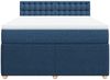 vidaXL Boxspringbett mit Matratze Blau 140x200 cm Stoff 3287499 Bild 4
