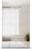 rauch Quadra, Kleiderschrank, Schiebetürenschrank, 2-türig, mit Spiegel, mit 2 Kleiderstangen und 4 Einlegeböden, Farbe Weiß, BxHxT 136x229x62cm Bild 2