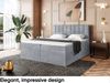 MEBLINI Boxspringbett LUKAS 140x200 cm mit Bettkasten - H4/Grau Samt Polsterbett - Doppelbett mit Topper & Taschenfederkern-Matratze Bild 3