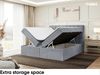 MEBLINI Boxspringbett LUKAS 140x200 cm mit Bettkasten - H4/Grau Samt Polsterbett - Doppelbett mit Topper & Taschenfederkern-Matratze Bild 5