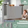 KIDIZ® Treppenschutzgitter Türschutzgitter ausziehbar bis 140/180cm | kindersicheres Treppengitter für Babys & Haustiere | Schutzgitter Treppen & Türen Absperrgitter inkl. Bodenanker & Montagezubehör Hellgrau, 0-140cm Bild 4