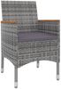 vidaXL 3-tlg. Garten-Essgruppe mit Auflagen Poly Rattan und Glas 3099787 Bild 3
