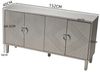 Celya Sideboard 152 cm stilvoller und funktionaler 4-türiger Aufbewahrungsschrank (Champagner, für Wohnzimmer, Schlafzimmer und Küche), mit Kiefernholzbeinen und MDF Bild 2