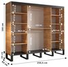Schiebetürenschrank Loft Kleiderschrank beton schwarz Schubladen Breite 250cm Bild 4